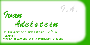 ivan adelstein business card